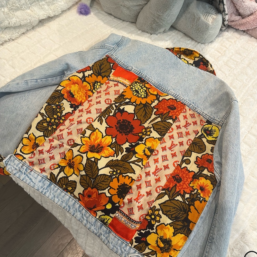 Louis Vuitton Denim Jacket with Floral Accents
